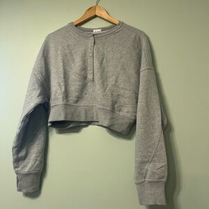 NWT Aerie cropped gray sweatshirt size medium